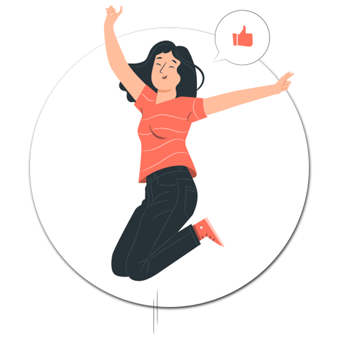 Happy woman jumping