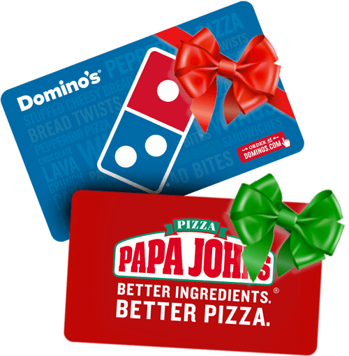 $25 Dominos and Papa Johns Gift Card